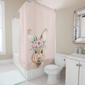 Moderne roze Waterverf bundel met bloemen Douchegordijn (In situ)