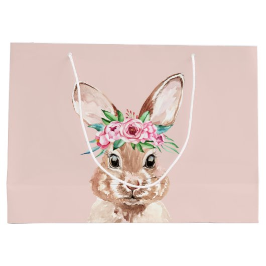 Moderne roze Waterverf bundel met bloemen Groot Cadeauzakje (Achterkant)