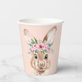 Moderne roze Waterverf bundel met bloemen Papieren Bekers (Voorkant)