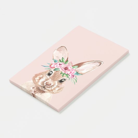 Moderne roze Waterverf bundel met bloemen Post-it® Notes (Schuin)