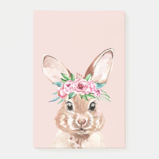 Moderne roze Waterverf bundel met bloemen Post-it® Notes (Voorkant)