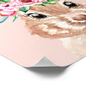 Moderne roze Waterverf bundel met bloemen Poster (Hoek)