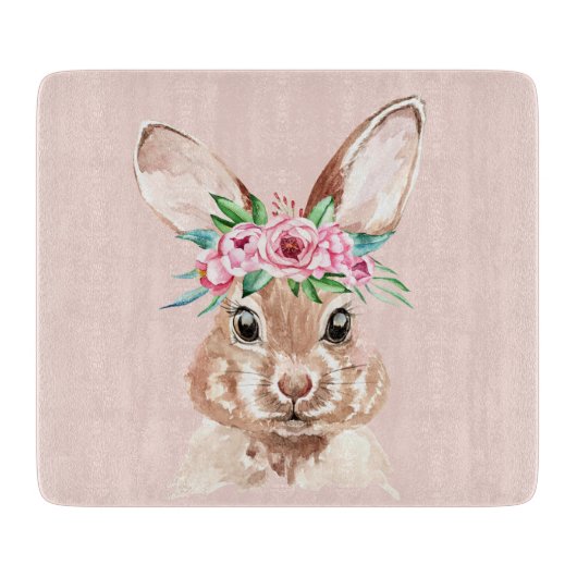 Moderne roze Waterverf bundel met bloemen Snijplank (Voorkant)