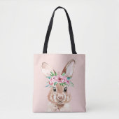 Moderne roze Waterverf bundel met bloemen Tote Bag (Voorkant)