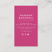 Moderne roze Waterverf Cake and Flowers Visitekaartje (Achterkant)