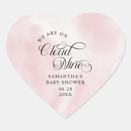 Moderne Roze Waterverf Cloud Nine Baby Hart Sticker