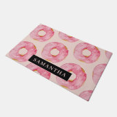 Moderne roze Waterverf doneert patroon met naam Deurmat (Schuin)