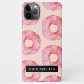 Moderne roze Waterverf doneert patroon met naam iPhone Hoesje (Achterkant)