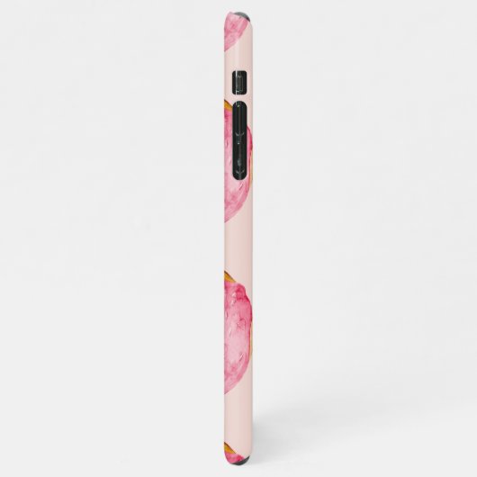 Moderne roze Waterverf doneert patroon met naam iPhone Hoesje (Linkerkant)
