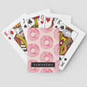 Moderne roze Waterverf doneert patroon met naam Pokerkaarten (Achterkant)