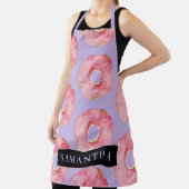 Moderne roze Waterverf doneert patroon met naam Schort (Insitu)