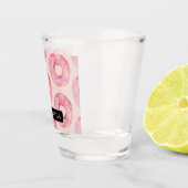 Moderne roze Waterverf doneert patroon met naam Shot Glas (Rechts)