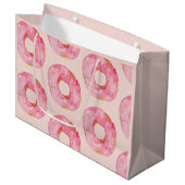 Moderne Roze Waterverf Donuts Patroon Groot Cadeauzakje (Voorkant Gekanteld)