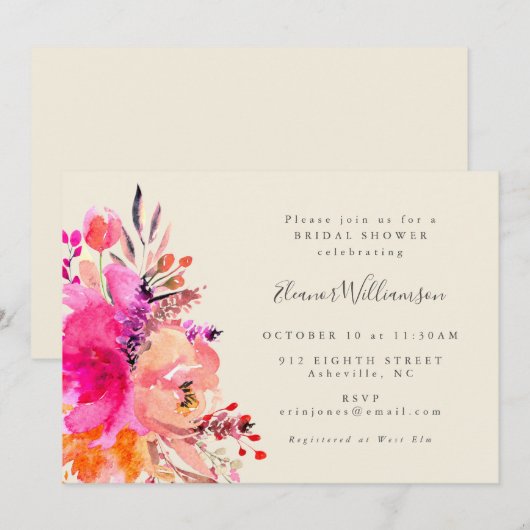 Moderne roze Waterverf - eenvoudig Vrijgezellenfee Kaart (Voorkant / Achterkant)