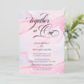 Moderne roze Waterverf Elegant Calligraphy Invitat Kaart (Staand voorkant)
