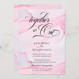 Moderne roze Waterverf Elegant Calligraphy Invitat Kaart