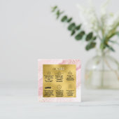 Moderne roze Waterverf en Gold Foil Cake Care Vierkante Visitekaartje (Staand voorkant)