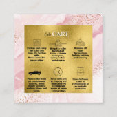 Moderne roze Waterverf en Gold Foil Cake Care Vierkante Visitekaartje (Voorkant)