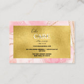 Moderne roze Waterverf en Gold Foil Cake Care Visitekaartje (Achterkant)