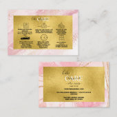 Moderne roze Waterverf en Gold Foil Cake Care Visitekaartje (Voorkant / Achterkant)