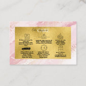 Moderne roze Waterverf en Gold Foil Cake Care Visitekaartje (Voorkant)