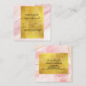 Moderne roze Waterverf en goudolie Afsprakenkaartje (Voorkant / Achterkant)