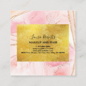 Moderne roze Waterverf en goudolie Afsprakenkaartje (Achterkant)