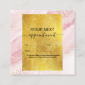 Moderne roze Waterverf en goudolie Afsprakenkaartje (Voorkant)