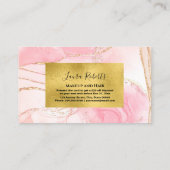 Moderne roze Waterverf en goudolie Kortingskaartje (Achterkant)