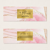 Moderne roze Waterverf en goudolie Mini Visitekaartjes (Voorkant /achterkant)