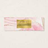 Moderne roze Waterverf en goudolie Mini Visitekaartjes (Achterkant)