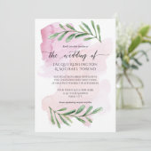 Moderne roze Waterverf Eucalyptus Foliage Kaart (Staand voorkant)