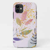 Moderne roze Waterverf Faux Gold Glitter Case-Mate iPhone Case (Achterkant)