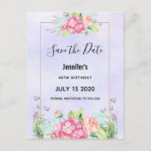 Moderne roze Waterverf Floral Bunch sparen de Datu Uitnodiging Briefkaart (Voorkant)
