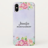 Moderne roze Waterverf Floral Case-Mate iPhone Case (Achterkant)