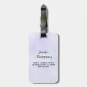 Moderne roze Waterverf Floral Lijst Bagagelabel (Achterkant verticaal)