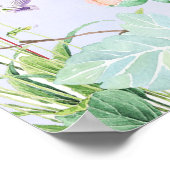 Moderne roze Waterverf Floral Lijst Birthday Poster (Hoek)