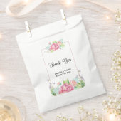 Moderne roze Waterverf Floral Lijst bruiloft Bedankzakje (Geknipt)