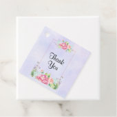 Moderne roze Waterverf Floral Lijst Dank u wel Bedankjes Labels (In situ)