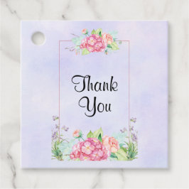 Moderne roze Waterverf Floral Lijst Dank u wel Bedankjes Labels