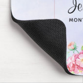 Moderne roze Waterverf Floral Lijst Muismat (Hoek)