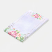 Moderne roze Waterverf Floral Lijst Post-it® Notes (Schuin)