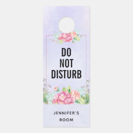 Moderne roze Waterverf Floral Lijst verstoort niet Deurhanger