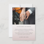 Moderne roze Waterverf Floral Wedding Bedankkaart (Achterkant)