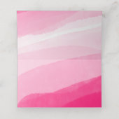 Moderne roze Waterverf foto bruiloft gevouwen Plaatskaartje (Binnenkant ongevouwen)