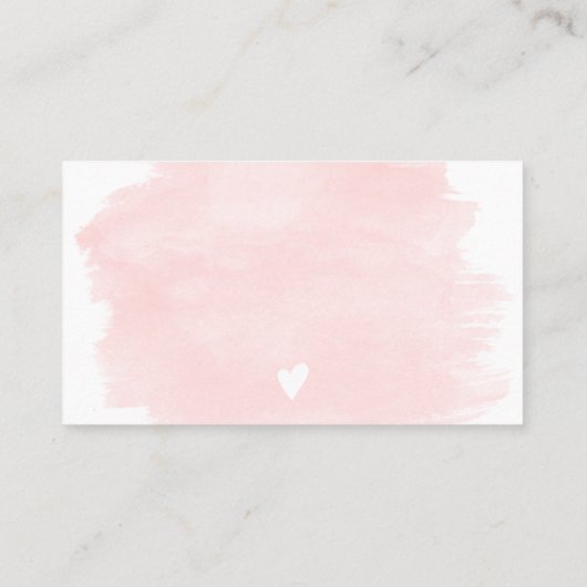 Moderne roze waterverf gouden folie bedankt visitekaartje (Achterkant)