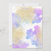 Moderne roze waterverf gouden glitter Quinceanera Kaart (Achterkant)