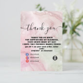 Moderne roze Waterverf Hartelijk dank Bedankkaart (Staand voorkant)