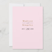 Moderne roze Waterverf huwelijksuitnodiging Kaart (Achterkant)