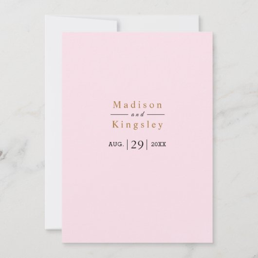 Moderne roze Waterverf huwelijksuitnodiging Kaart (Achterkant)